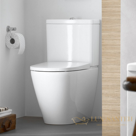 чаша напольного безободкового унитаза duravit d-neo 2002090000 rimless, белый