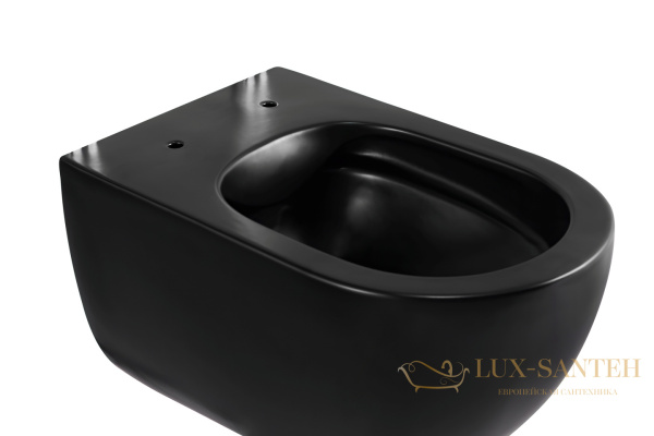 унитаз подвесной безободковый charus skandenborg rimless ewc700-125b, с быстросъемной крышкой с сиденьем, микролифт, черный матовый