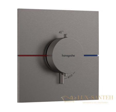 термостат для душа встраиваемый hansgrohe showerselect comfort e, 15574340, черный хром шлифованный