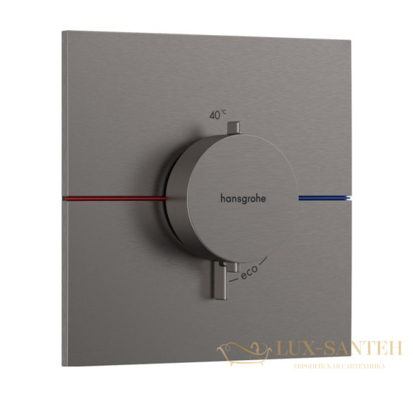 термостат для душа встраиваемый hansgrohe showerselect comfort e, 15574340, черный хром шлифованный