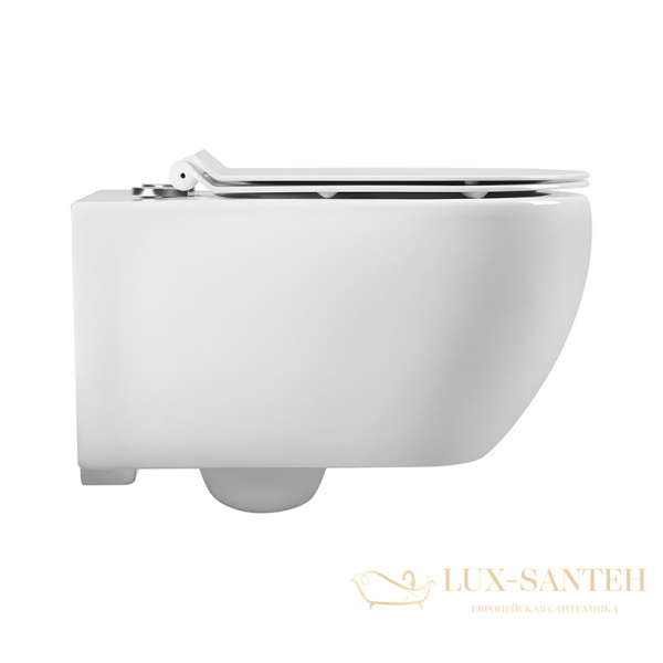 унитаз подвесной безободковый charus skandenborg rimless ewc700-125w, с быстросъемной крышкой с сиденьем, микролифт,белый глянцевый