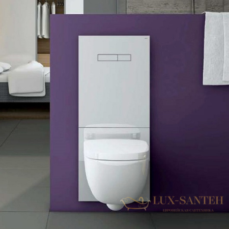 верхняя стеклянная панель tece tecelux 9650000 с механическим блоком управления, стекло белое/клавиши белые