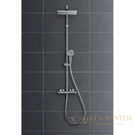 душевая система hansgrohe vernis shape showerpipe 230 1jet 26286000 с термостатом, хром