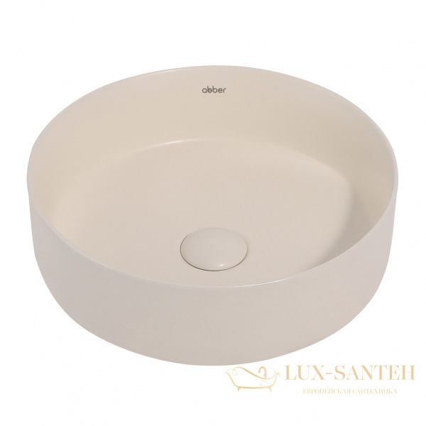 раковина накладная abber bequem ac2108mbe, 36х36 см, светло-бежевый матовый