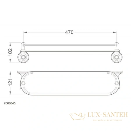 полка стеклянная schein superior 7066045sc, хром