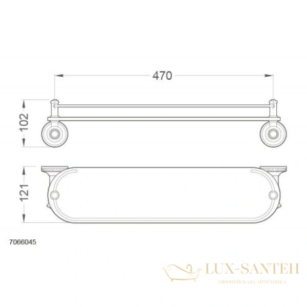 полка стеклянная schein superior 7066045sc, хром