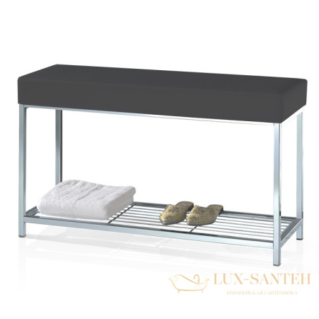 скамейка decor walther dw67 0503305 с полкой, хром/черный