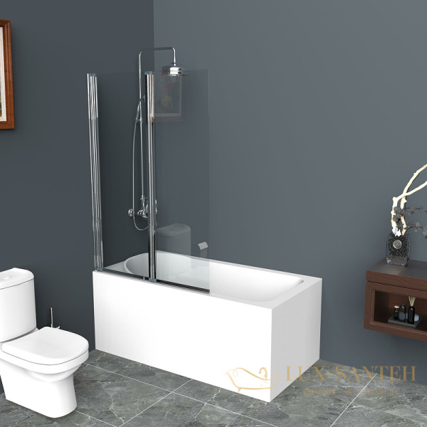 шторка на ванну belbagno uno uno-v-2-80/150-c-cr профиль хром, стекло прозрачное