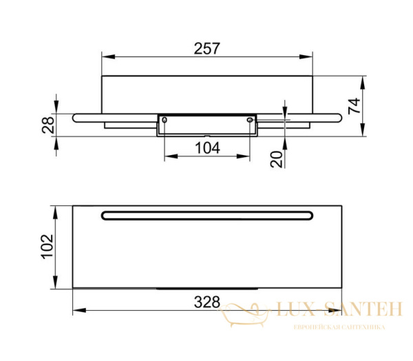 полка для душа со стеклоочистителем keuco aveno 14659510000, с клеевым комплектом, белый матовый