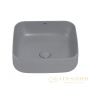 раковина накладная abber rechteck ac2211mg, 38,5х38,5 см, серый матовый