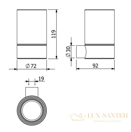 стакан для зубных щеток подвесной kludi vela r, 58975n0, золото брашированное