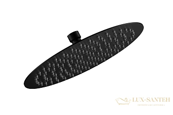 верхний душ aquame aqm8605mb, 1 режим, 300 мм, без держателя, черный матовый