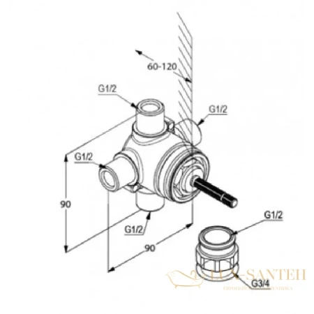 комплект для ванны kludi bozz 386340576 10 в 1 верхний душ 250 мм, хром