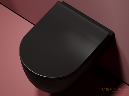 унитаз подвесной ceramica nova modena cn6063mb безободковый, с сиденьем микролифт, черный матовый