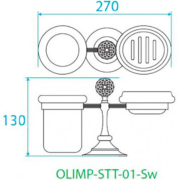 стакан cezares olimp olimp-stt-01-sw с мыльницей, хром
