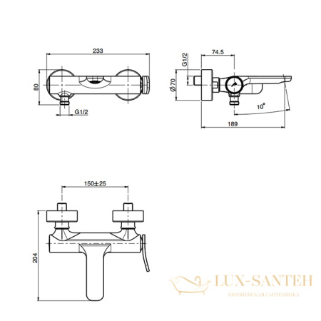 смеситель для ванны fima carlo frattini flo' f3804/1sn, никель брашированный