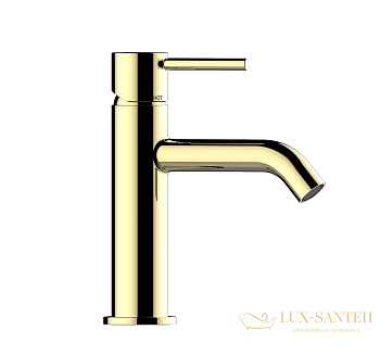 смеситель для раковины bossini teo z00701.021, c донным клапаном, золото