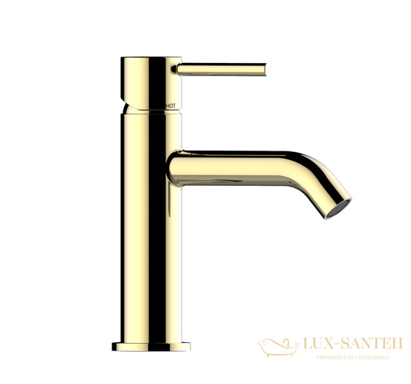 смеситель для раковины bossini teo z00701.021, c донным клапаном, золото