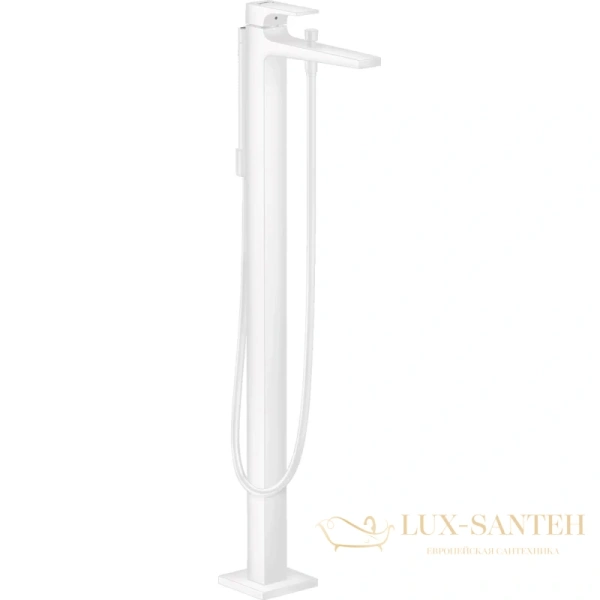 смеситель для ванны напольный hansgrohe metropol 32532700, белый матовый