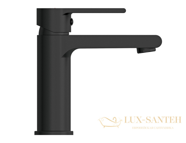 смеситель для раковины cersanit brasko black 63107 с донным клапаном, черный матовый