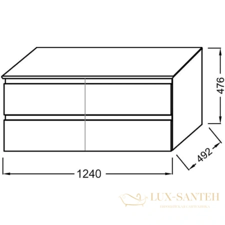 тумба jacob delafon madeleine eb2085-j5 124 см, белый глянец