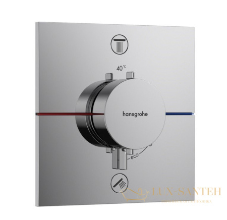 термостат для душа встраиваемый hansgrohe showerselect comfort e, на 2 выхода, 15572000, хром