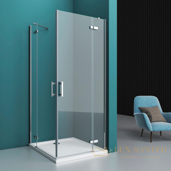 душевой уголок belbagno kraft kraft-ah-22-100/90-c-cr-r 100х90 см профиль хром, стекло прозрачное