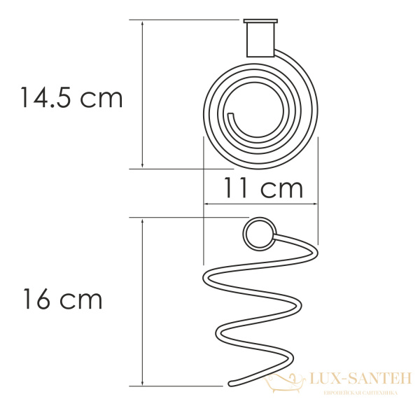 держатель фена wasserkraft k-1080polished black, черный глянцевый