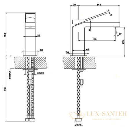 смеситель для раковины gessi rettangolo k 53002.031, хром