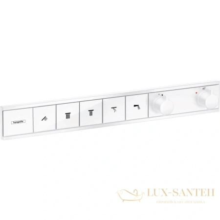 термостат для ванны hansgrohe rainselect на 5 потребителя 15384700, белый матовый