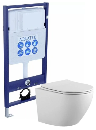 комплект set aquatek европа унитаз aq1901-00+тонкое сиденье soft-close+инсталляция aquatek