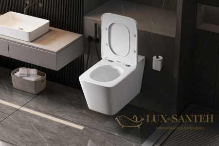 унитаз подвесной abber bequem ac1202p с импульсным смывом 58.5х36 см, белый глянцевый