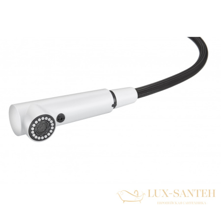 смеситель для кухни под фильтр с выдвижным изливом milacio mcu.561.wh, белый матовый