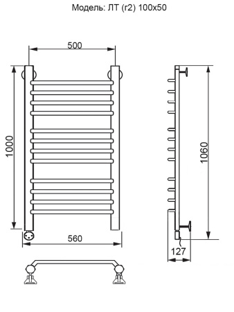 полотенцесушитель электрический ника trapezium лт (г2) 100/50 левый тэн, цвет хром