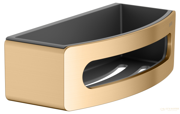 полка для душа keuco elegance 11658250001, с пластиковой вставкой, латунь шлифованная/антрацит