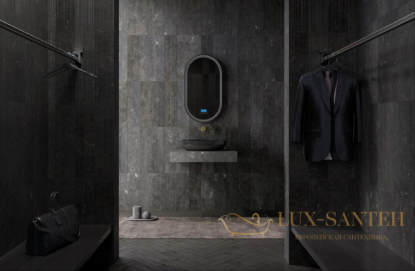 раковина накладная карбоновая abber karbon ak2041, 60х40 см, черный глянцевый