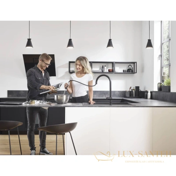 смеситель для кухни hansgrohe talis m54 72801000 с вытяжным душем, хром