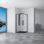 душевой уголок rgw stilvoll 06325300-14 sv-53-b 100х100, профиль черный, стекло прозрачное