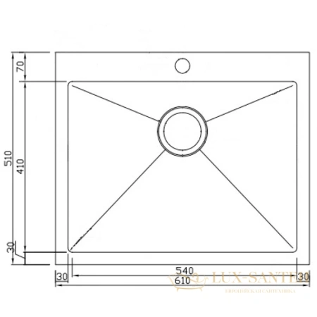 кухонная мойка seaman eco marino smb-6151s.a, нержавеющая сталь