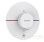 термостат для душа встраиваемый hansgrohe showerselect comfort s, 15562700, 1 выход + 1 дополнительная розетка, белый матовый