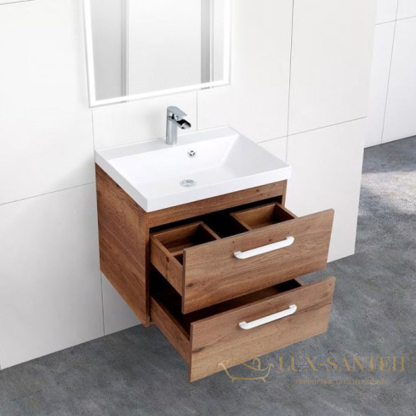 тумба под раковину belbagno aurora aurora-600-2c-so-rt 60 см подвесная, rovere tabacco