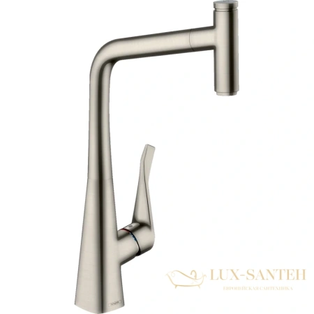 смеситель для кухни hansgrohe metris select m71 73803800 сталь