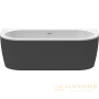 акриловая ванна cezares slim slim wall-180-80-60-nero-set 180x79 без гидромассажа, черный матовый/белый