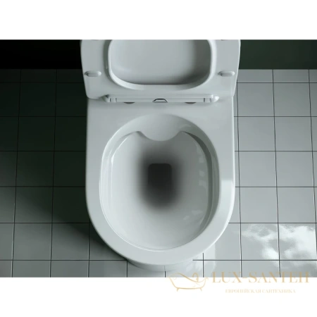 унитаз-компакт безободковый ceramica nova star cn1904 с сиденьем микролифт, белый