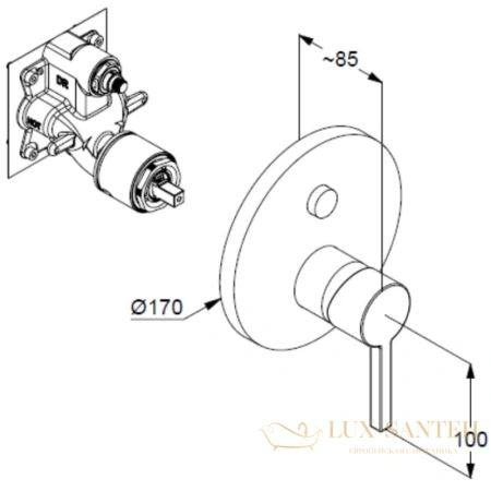 смеситель kludi nova fonte pura 206590515 для ванны, хром