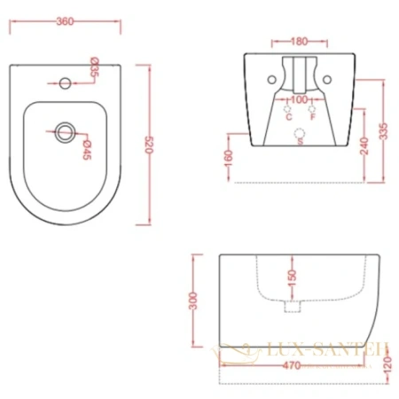 биде artceram monet mnb0010100 подвесное, белый