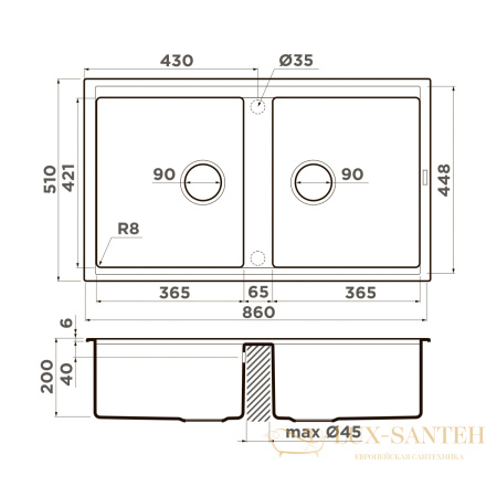 кухонная мойка omoikiri kitagawa 86-2-wh 4993806 artceramic, белый