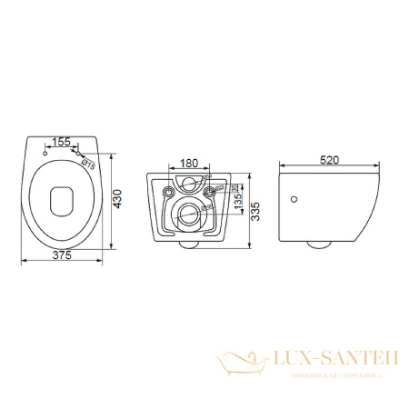 комплект унитаза с инсталляцией belbagno prospero bb507b/bb2020sc/bb002-80/bb005-pr-chrome с сиденьем микролифт и клавишей смыва, белый