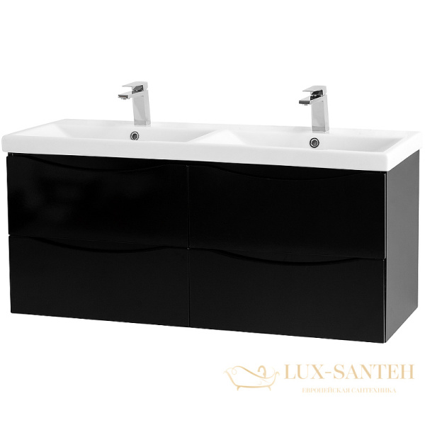 тумба под раковину belbagno marino-cer marino-cer-1200-4c-so-2-nl-p 120 см подвесная, nero lucido