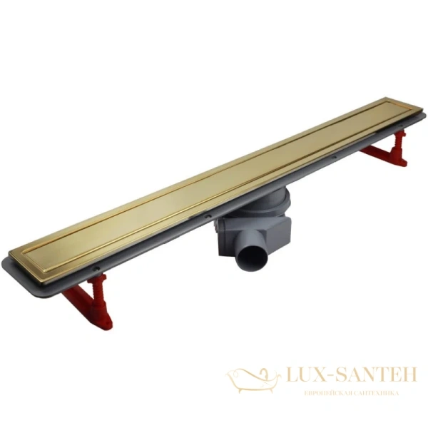 душевой канал bettoserb confluo premium gold line 13100051 450 мм 2 в 1 с основой под плитку, золотой